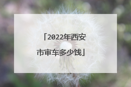 2022年西安市审车多少饯