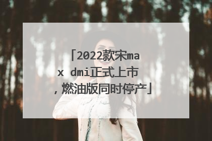 2022款宋max dmi正式上市，燃油版同时停产