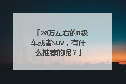 20万左右的B级车或者SUV，有什么推荐的呢？