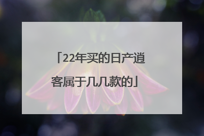 22年买的日产逍客属于几几款的