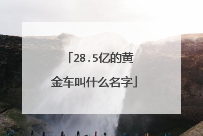 28.5亿的黄金车叫什么名字