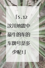 5.12汶川地震中最牛的车的车牌号是多少呢!