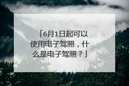 6月1日起可以使用电子驾照，什么是电子驾照？