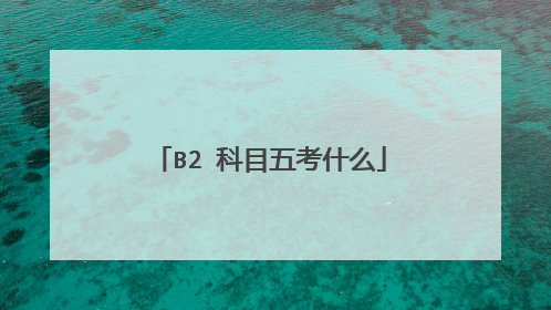 B2 科目五考什么