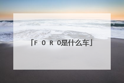 F O R O是什么车