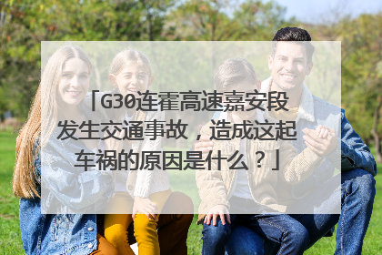 G30连霍高速嘉安段发生交通事故，造成这起车祸的原因是什么？