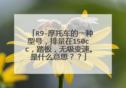 R9-摩托车的一种型号，排量在150cc，踏板，无级变速。是什么意思？？