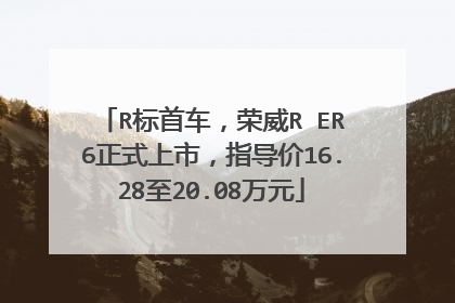 R标首车，荣威R ER6正式上市，指导价16.28至20.08万元