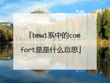 bmw1系中的comfort是是什么意思