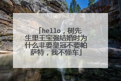 hello，树先生里王宝强结婚时为什么非要皇冠不要帕萨特，我不懂车
