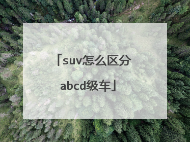 suv怎么区分abcd级车