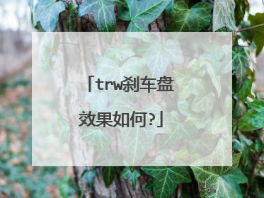 trw刹车盘效果如何?