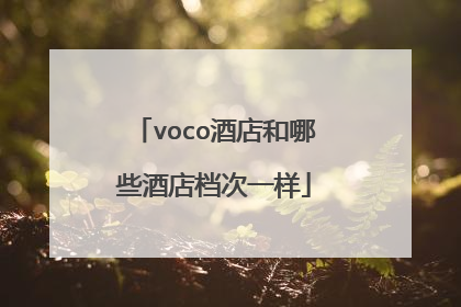 voco酒店和哪些酒店档次一样